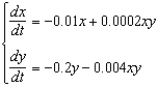 In each of the given systems, x and y are populations of two different species which are solutions to the differential equations. For each system, describe how the species interact with one another (for example, do they compete for the same resources, or cooperate for mutual benefit?) and suggest a pair of species that might interact in a manner consistent with the given system of equations.(a) (d) (b) (e) (c) (f)