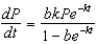 Assume that a population grows at a rate summarized by the equation   , where b and k are positive constants (b > 1), and P is the population at time t. Show that   is the general solution for the differential equation (where   is the initial population). [Note: This is known as the monomolecular growth curve.]<div style=padding-top: 35px> 