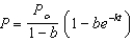 Assume that a population grows at a rate summarized by the equation   , where b and k are positive constants (b > 1), and P is the population at time t. Show that   is the general solution for the differential equation (where   is the initial population). [Note: This is known as the monomolecular growth curve.]<div style=padding-top: 35px> 