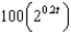 <strong>The radioactive isotope Bismuth-210 has a half-life of 5 days. Suppose we have an initial amount of 100 mg. The amount of Bismuth-210 remaining after days is</strong> A) e. b. f. c. g. d. h.