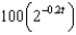 <strong>The radioactive isotope Bismuth-210 has a half-life of 5 days. Suppose we have an initial amount of 100 mg. The amount of Bismuth-210 remaining after days is</strong> A) e. b. f. c. g. d. h.