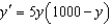 <strong>Solve the differential equation subject to the initial condition . From your solution, and the value of the limit .</strong> A)5000 E)200 B)2500 F)20000 C)1000 G)100 D)2000 H)500