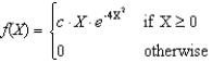 Find c so that the following can serve as the probability density function of a random variable X: a.8 E)1 B)4 F)16 C) g. d. h.2