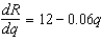 The marginal revenue for a company when sales are q units is given by . Find the increase in revenue when the sales level increases from 100 to 200 units.
