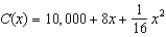 <strong>The cost to produce x units of a certain product is given by . Find the value of x that gives the minimum average cost.</strong> A)400 E)500 B)25 F)64 C)160,000 G)40,000 D)4000 H)Does not exist