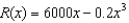 <strong>A revenue function is given by . where x is the number of units sold. Find the number of units x that produces maximum revenue.</strong> A)200 E)500 B)300 F)3000 C)1000 G)400 D)100 H)Does not exist
