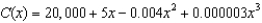 The cost function of manufacturing x meters of a fabric is .