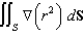 Let S be the outwardly-oriented surface of a solid region E where the volume of E is . If and , evaluate the surface integral .