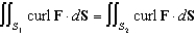 Consider the surfaces : , and : , and let F be a vector field with continuous partial derivatives everywhere. Why do we know that ?