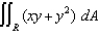 Describe the image R of the set under the transformation , , and then compute .
