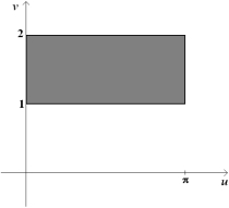 Find a transformation x = x (u, v), y = y (u, v) maps the region in the uv-plane into the xy-plane.