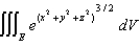 Evaluate , where E is the solid bounded by the sphere and the cone .
