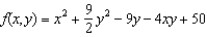 Find the minimum value of the function a.8.5 E)10.5 B)18 F)9 C)19 G)9.5 D)10 H)50