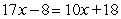 <strong>Solve the following equation. </strong> A) B) C) D) E) 2