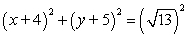 <strong>Find an equation of a circle that satisfies the following condition.Write your answer in standard form. Center: ; passing through </strong> A) B) C) D) E)