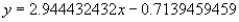 <strong>The table below shows the velocities, in feet per second, of a ball that is thrown horizontally from the top of a 50 foot building and the distances, in feet, that it lands from the base of the building.Compute the linear regression equation for these data. </strong> A) B) C) D) E)