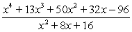 <strong>Simplify the rational expression, , by using long division or synthetic division.</strong> A) B) C) D) E)