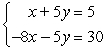 <strong>Determine which ordered pair is a solution of the system. </strong> A) (2, -5) B) (5, 2) C) (-3, 2) D) (-5, 2) E) (-2, -3)
