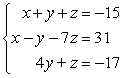 <strong>Solve the system of linear equations. </strong> A) B) C) D) E)