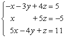 <strong>Solve the system of linear equations. </strong> A) B) C) D) E)