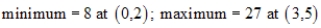 <strong>Find the minimum and maximum values of the objective function and where they occur, subject to the indicated constraints. Objective function: Constraints: </strong> A) B) C) D) E)