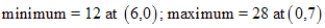 <strong>Find the minimum and maximum values of the objective function and where they occur, subject to the indicated constraints.(You should graph the feasible solutions on the grid below before you attempt to find the minimum and maximum values.) Objective function: Constraints: </strong> A) B) C) D) E)