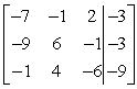 <strong>Write the augmented matrix of the system of equations below. </strong> A) B) C) D) E)