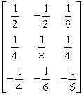 <strong>Find the inverse of the given matrix. </strong> A) B) C) D) E) The matrix does not have an inverse.