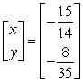 <strong>Solve the system of linear equations using an inverse matrix.</strong> A) B) C) D) E)