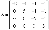 <strong>Which of the following upper triangular matrices has a determinant equal to 16. </strong> A) matrix D B) matrix B C) matrix A D) matrix C E) matrix E