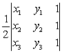 The area of a triangle with vertices     and   can be given as the absolute value of the determinant   Use this formula to find the area of each triangle whose coordinates are     and  