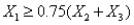 <strong>To specify that must be at most 75% of the blend of , ,and ,we must have a constraint of the form</strong> A) B) C) D) E)
