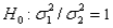 The test statistic employed to test is ,which is F distributed with degrees of freedom.
