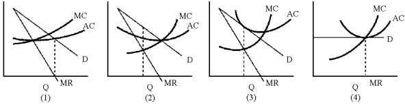 Figure 12-2 -In Figure 12-2, which of the graphs represents a firm that is a sales revenue maximizer?