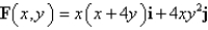 Use Green's Theorem to find the work done by the force in moving a particle from the origin along the x-axis to (1,0)then along the line segment to (0,1)and then back to the origin along the y-axis.