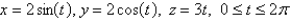 <strong>Find the exact mass of a thin wire in the shape of the helix if the density is 5.</strong> A) B) C) D) E)