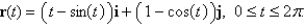 Find the work done by the force field in moving an object along an arch of the cycloid