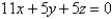 <strong>Find an equation of the plane with x-intercept = 11 ,y-intercept = 5 and z-intercept = 5.</strong> A) B) C) D)