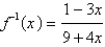 <strong>Find a formula for the inverse of the function. </strong> A) B) C) D) E)
