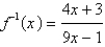 <strong>Find a formula for the inverse of the function. </strong> A) B) C) D) E)