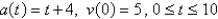 <strong>The acceleration function (in m/ )and the initial velocity are given for a particle moving along a line.Find the velocity at time t and the distance traveled during the given time interval. </strong> A) B) C) D) E)