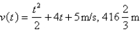 <strong>The acceleration function (in m/ )and the initial velocity are given for a particle moving along a line.Find the velocity at time t and the distance traveled during the given time interval. </strong> A) B) C) D) E)