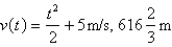 <strong>The acceleration function (in m/ )and the initial velocity are given for a particle moving along a line.Find the velocity at time t and the distance traveled during the given time interval. </strong> A) B) C) D) E)