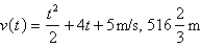 <strong>The acceleration function (in m/ )and the initial velocity are given for a particle moving along a line.Find the velocity at time t and the distance traveled during the given time interval. </strong> A) B) C) D) E)