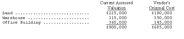 On May 1,2014,Abiuso Corporation purchased for $790,000 a tract of land on which a warehouse and office building were located.The following data were collected concerning the property: Determine the appropriate amounts that Abiuso should record for the land,warehouse,and office building.