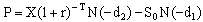 <strong>The Black-Scholes-Merton model for European puts, obtained by applying put-call parity to the Black-Scholes-Merton model for European calls, is customarily expressed by which of the following:</strong> A) B) C) D) E) none of the above