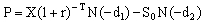 <strong>The Black-Scholes-Merton model for European puts, obtained by applying put-call parity to the Black-Scholes-Merton model for European calls, is customarily expressed by which of the following:</strong> A) B) C) D) E) none of the above