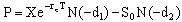 <strong>The Black-Scholes-Merton model for European puts, obtained by applying put-call parity to the Black-Scholes-Merton model for European calls, is customarily expressed by which of the following:</strong> A) B) C) D) E) none of the above