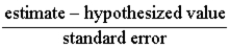 <strong>The general t statistic can be written as:</strong> A)t = B)t = C) t = D) t =