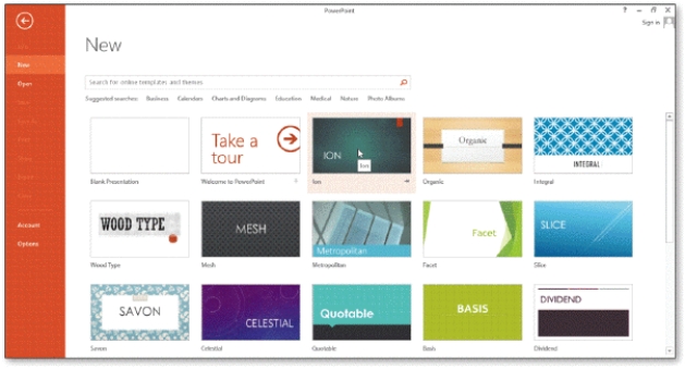 <strong> The accompanying figure illustrates the screen you use to choose a ____.</strong> A) placeholder B) presentation C) title D) document theme